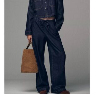 Zara drawstring denim pants size small